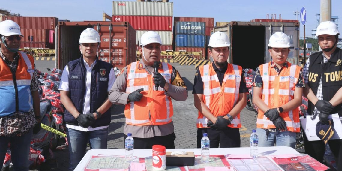 Sinergitas Bea Cukai dan Polres Pelabuhan Tanjung Perak Bongkar Curanmor Jaringan Internasional
