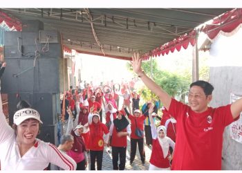 Meriahkan HUT RI Ke-79, Cak Khulaim Senam dan Jalan Sehat Bareng Warga Kedungturi