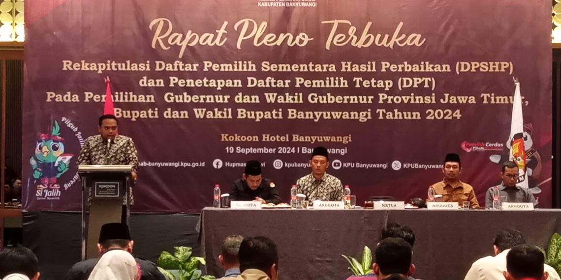 KPU Banyuwangi Tetapkan 1.348.925 Pemilih dalam DPT Pilkada 2024