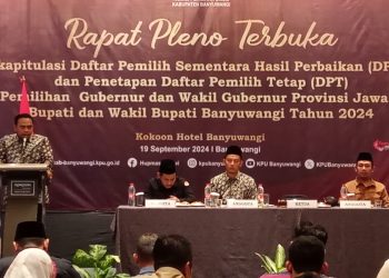KPU Banyuwangi Tetapkan 1.348.925 Pemilih dalam DPT Pilkada 2024