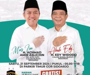 Gass Poll Menang Mutlak, Deklarasi Paslon SAE Gelar Itighotsah Akbar Di Parkir Timur GOR Sidoarjo