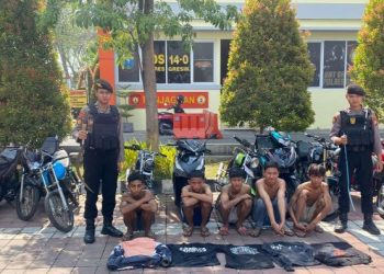 Hendak Balap Liar dan Bawa Sajam, 5 Remaja Diamankan Polres Gresik