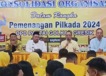 Paslon Yani-Alif Hadiri Konsor Golkar Gresik, Anha Targetkan Pilkada Menang Minimal 90%