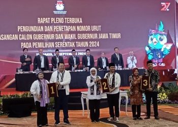 Berasa Pilpres, Hasil Undian Nomor Urut Paslon Pilgub Jatim 2024