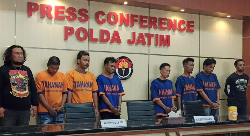 Tujuh Pelaku Curanmor Ditangkap Subdit Jatanras Polda Jatim, Satu Tewas dan Ada DPO