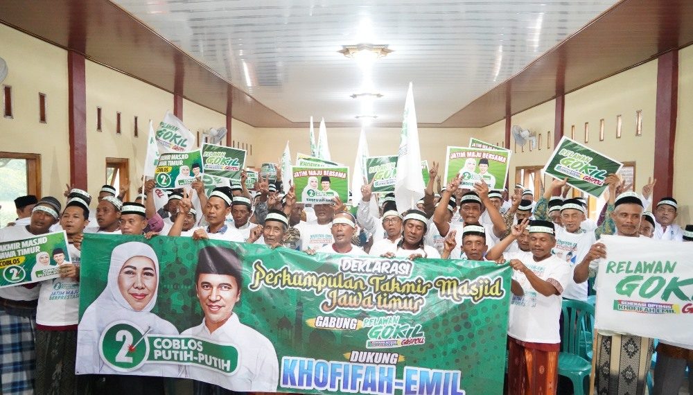 Tergetkan Khofifah-Emil Menang Mutlak, Takmir Masjid se-Jatim Deklarasi Gabung Gokil Gaspoll