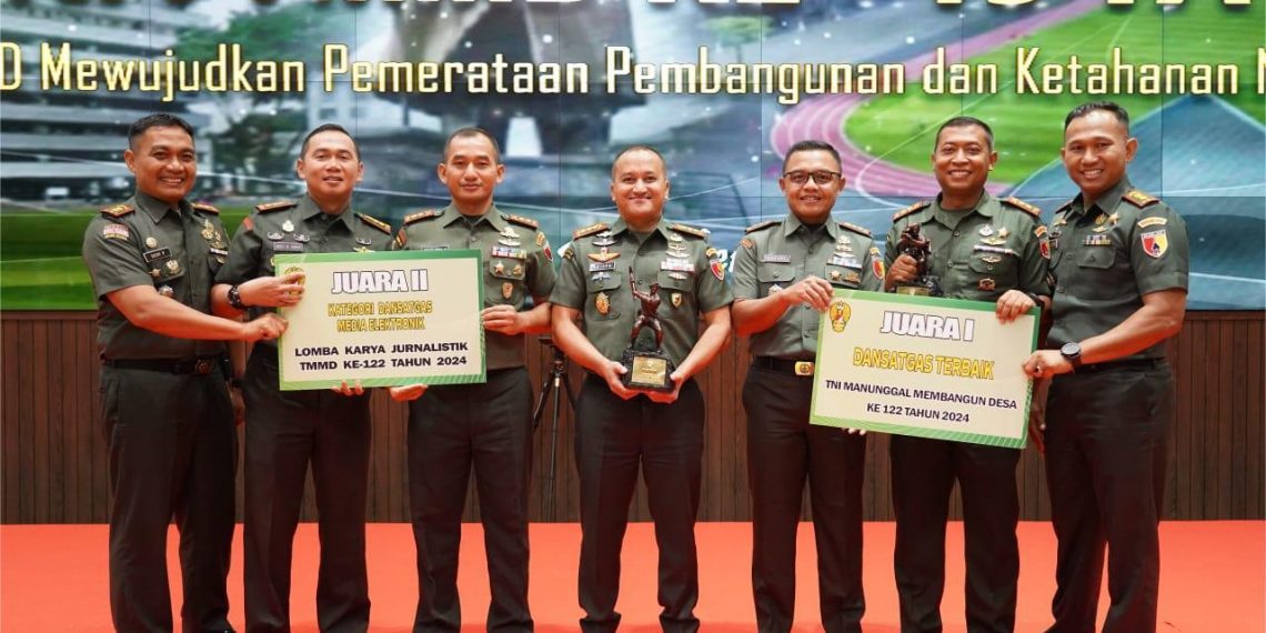 Dandim 0809/Kediri Raih Juara 1 Dansatgas Terbaik dan Juara II LKJ Media Elektronik Dansatgas di TMMD ke-122