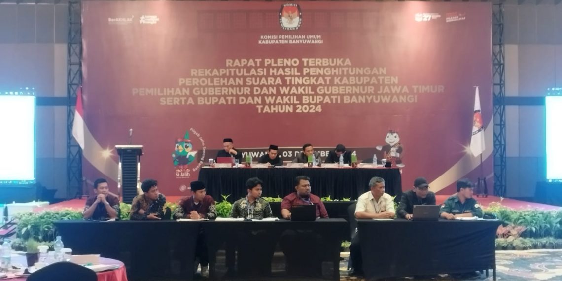 KPU Banyuwangi Gelar Pleno Terbuka Rekapitulasi Suara Pilkada 2024 Tingkat Kabupaten