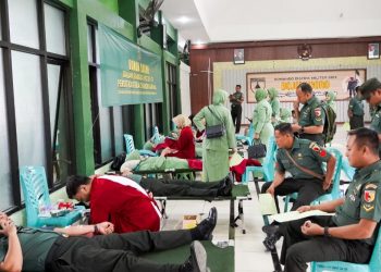 Kodim Bojonegoro Gelar Donor Darah HUT ke- 79 Persit Kartika Chandra Kirana