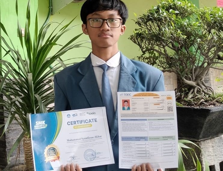 Firaas Siswa SMK Negeri 2 Buduran Bagikan Tips dan Strategi Raih Skor TOEIC 970