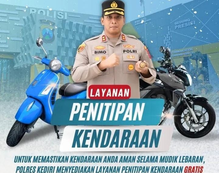 Polres Kediri Buka Layanan Penitipan Kendaraan Gratis di Kantor Polisi