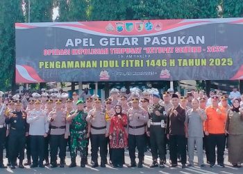 Gelar Pasukan Ketupat Semeru 2025, Polres Kediri Cek Kesiapan Personel Gabungan Hadapi Kemacetan Selama Lebaran