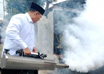 Fogging di Balongtani Jabon, Bambang Haryo Ajak Masyarakat Gencarkan 3 M