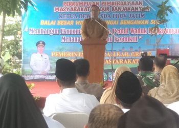 Pemkab Gresik Berharap BBWS Bengawan Solo Izinkan Warga Berjualan di Sempadan Waduk Banjaranyar