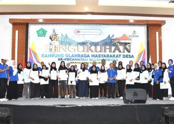 KORMI Sidoarjo Kukuhkan 20 Kampung Olahraga Masyarakat se Kecamatan Balongbendo