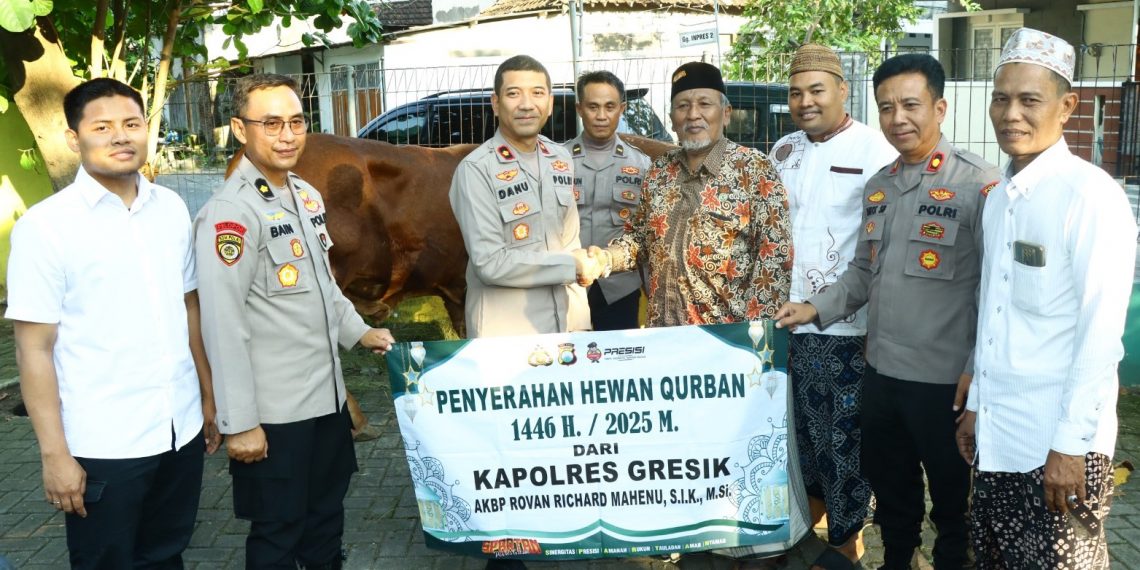 Hari Raya Idul Adha, Polres Gresik Salurkan 100 Hewan Kurban, MUI Gresik Berikan Apresiasi