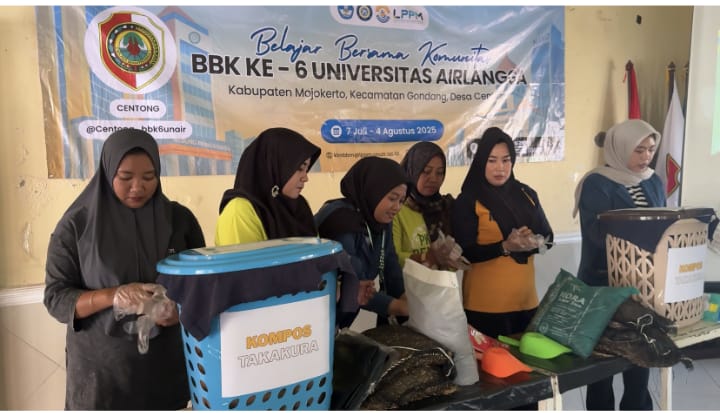 Mahasiswa BBK 6 Unair Kenalkan Kompos Takakura lewat Program SIKOMPAS ke Warga Centong, Mojokerto