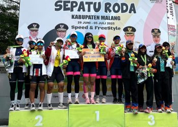 Alysa Siswi SMKN 2 Buduran Mengulang Sukses, Raih 3 Juara Sepatu Roda di Porprov IX Jatim 2025