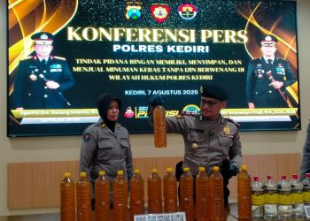 Kediri Darurat Miras, Dalam Seminggu Polisi Sita Ribuan Botol Miras Ilegal