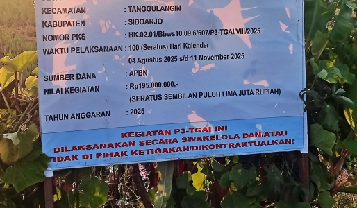 Diduga Ada Pemotongan Anggaran Hingga Dikerjakan Pihak Ketiga, Proyek Saluran Irigasi P3-TGAI Di Kecamatan Tanggulangin Tak Sesuai Standar