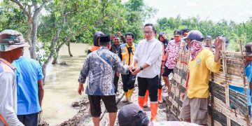 Tinjau Banjir di Desa Glindah, Wabup Alif Tegaskan Perbaikan Tanggul Kali Lamong Segera Dilakukan