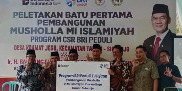 Bambang Haryo Bersama BRI Peduli Salurkan Bantuan Pembangunan Mushola di MI Islamiyah Kramat Jegu, Taman