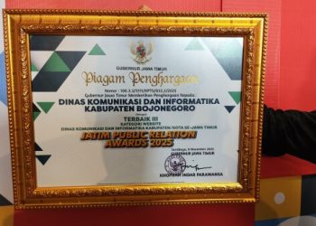 Kominfo Bojonegoro Sabet Penghargaan Website Terbaik Ketiga di JPRA 2025