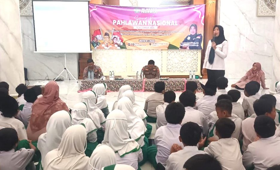 PPA Polresta Sidoarjo Edukasi Siswa MI Ma’arif Pagerwojo Tentang Anti-Bullying