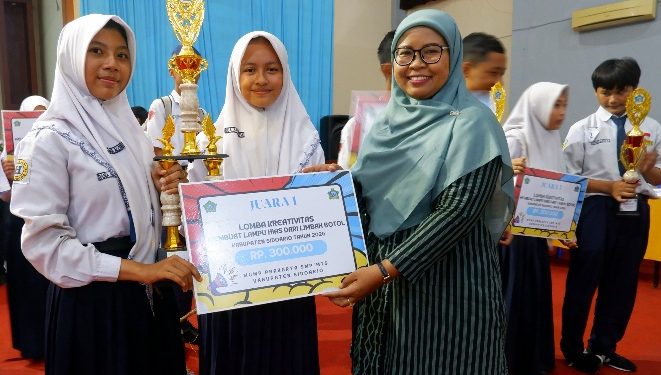 SMP Negeri 1 Sukodono Juara I Lomba Lampu Hias ‘Cahaya Mimpi Anak Negeri’