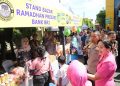 Bazar Ramadan Presisi Polres Kediri Disambut Antusias, Sembako Ludes Diserbu Warga
