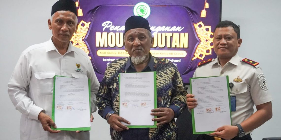 Kembangkan Pembinaan Spiritual dan Keterampilan Warga Binaan, MUI Gresik, BAZNAS, dan Rutan Teken MoU Lanjutan Pesantren At-Taubah