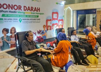 Ratusan Pendonor Darah Ramaikan HUT ke-125 di Pegadaian Kanwil XII Surabaya