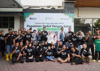 11 Sapi dan 78 Kambing, Pegadaian Kanwil XII Surabaya Bagikan Ribuan Paket Daging Kurban