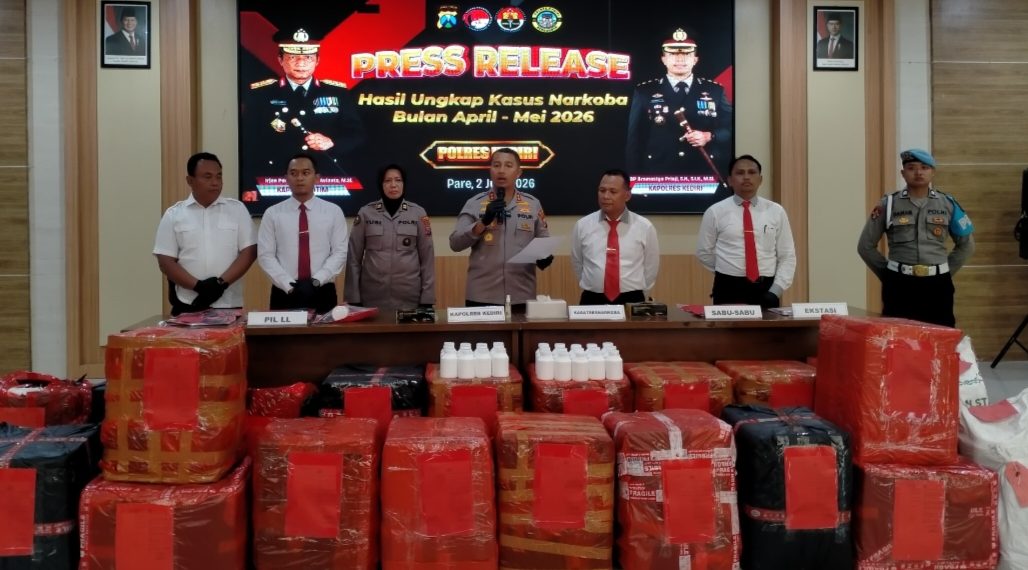 46 Kasus Dibongkar, Nilai Barang Bukti Sentuh Rp1 Miliar: Polres Kediri Sita 2 Juta Pil Dobel L