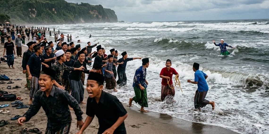 Santri Pondok MMQ Kediri Hilang Saat Kegiatan Liburan di Pantai Pangi, Satu Anak Selamat