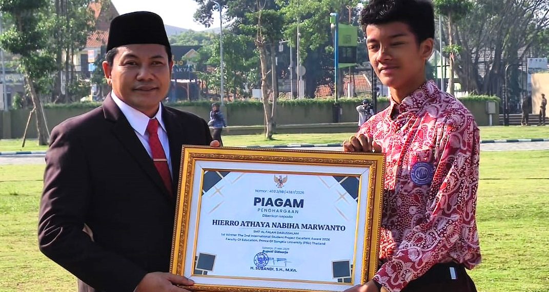 Bupati Sidoarjo Apresiasi Siswa SMP Al Falah Darussalam Juara 1 di Ajang Penelitian Internasional