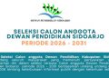 Dewan Pendidikan Sidoarjo Buka Seleksi Calon Anggota Periode 2026-2031