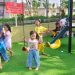 Liburan Sekolah, Alun-Alun Sidoarjo Dipadati Pengunjung Anak-Anak Bermain
