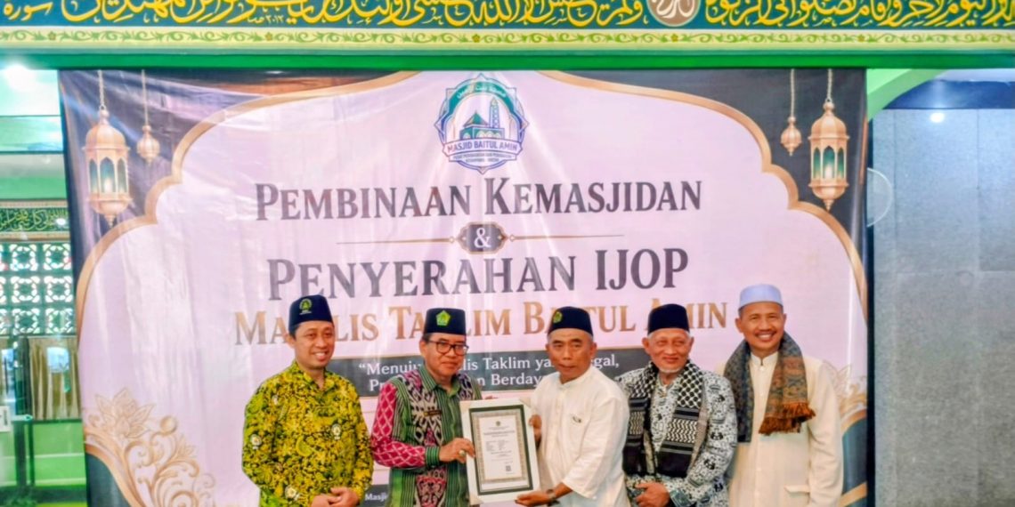 Resmi Terima IJOP Majelis Taklim, Masjid Baitul Amin Komitmen Lahirkan Kegiatan Berkualitas