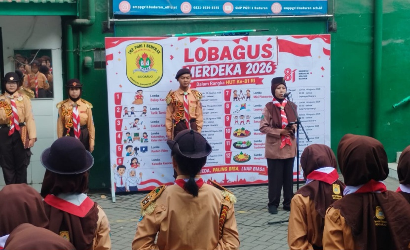 Peringati Hari Pramuka Ke-65, SMP PGRI 1 Buduran Gelar Upacara dan Lomba Kepanduan