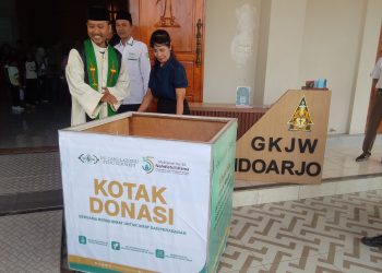 LAZISNU Sidoarjo Galang Donasi di Tiga Gereja Kawasan Kota untuk Muktamar NU ke-35