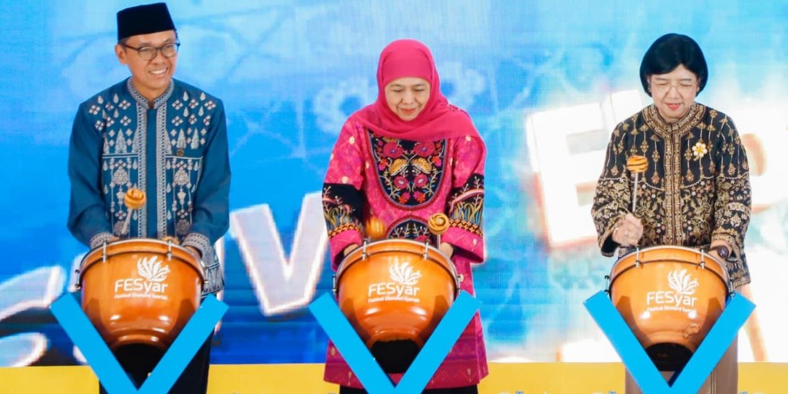 Dampingi Gubernur BI Buka FESyar Jawa 2026, Gubernur Khofifah Dorong Penguatan Ekosistem Halal Jatim Tembus Pasar Global