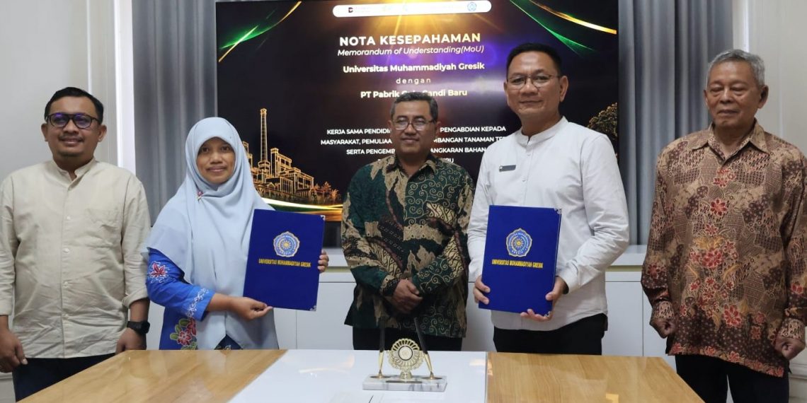 Perkuat Ketahanan Pangan, UMG – Pabrik Gula Candi Baru Sidoarjo Teken MoU Hilirisasi Riset Tebu