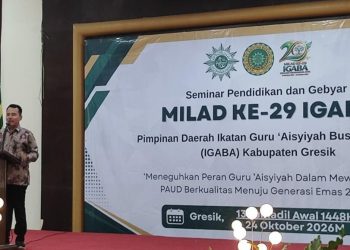 Puncak Milad ke-29, Kadis Pendidikan Gresik Ajak Guru IGABA Berpikir Positif, Optimistis, dan Profesional