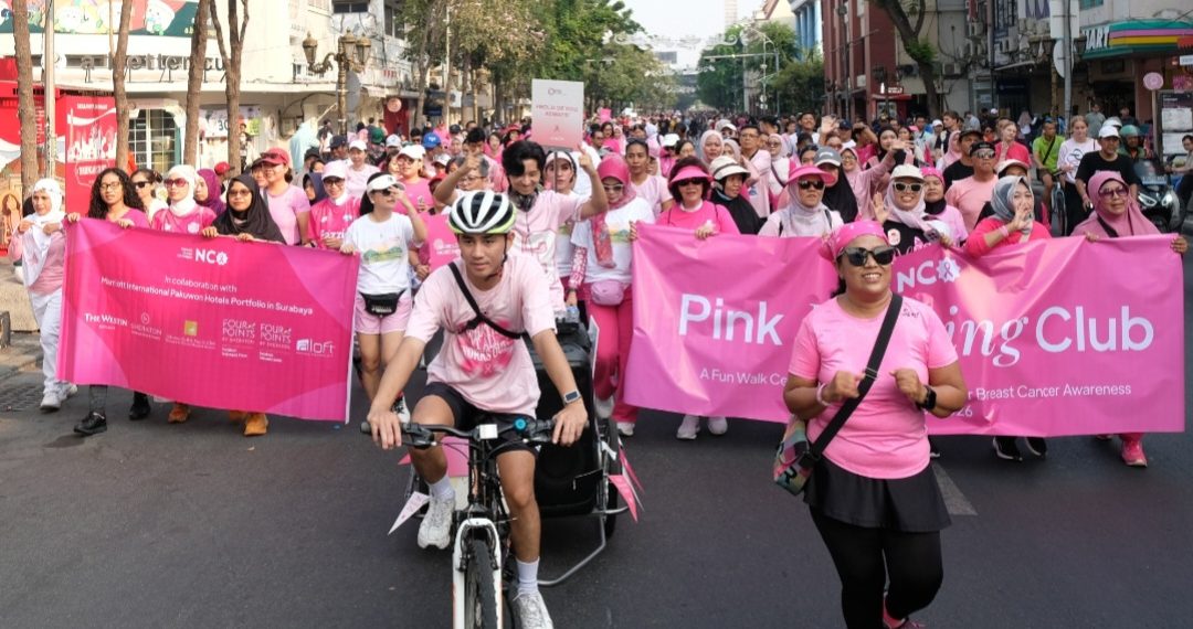800 Peserta NCO Pink Morning Club, Dukung Sheraton Surabaya Peduli Kanker Payudara
