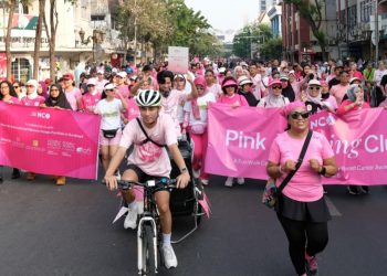 800 Peserta NCO Pink Morning Club, Dukung Sheraton Surabaya Peduli Kanker Payudara